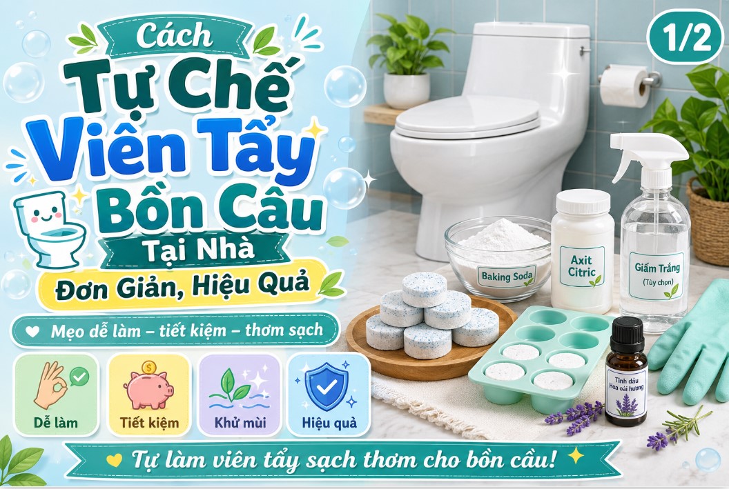 Trộn baking soda với nước cốt chanh để làm viên tẩy bồn cầu